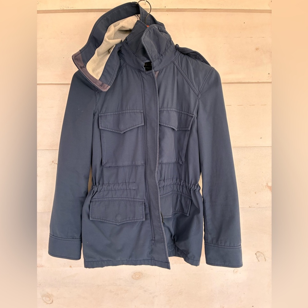 Madewell Fieldwalk Navy Field Jacket with Hood size Small